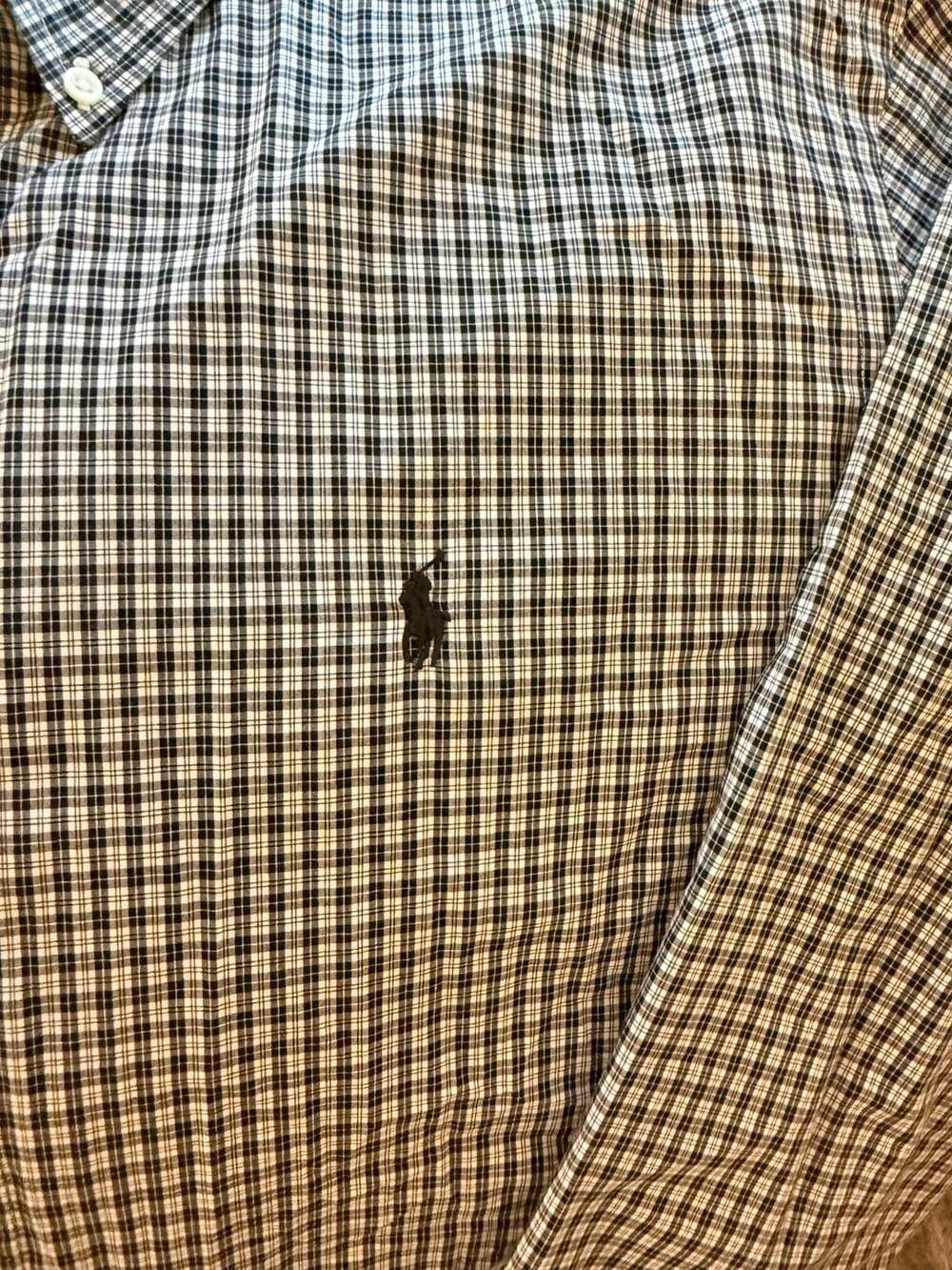 Polo Ralph Lauren Men's Black White Gingham Check Long Sleeve Button-Down Shirt - Picture 4 of 6